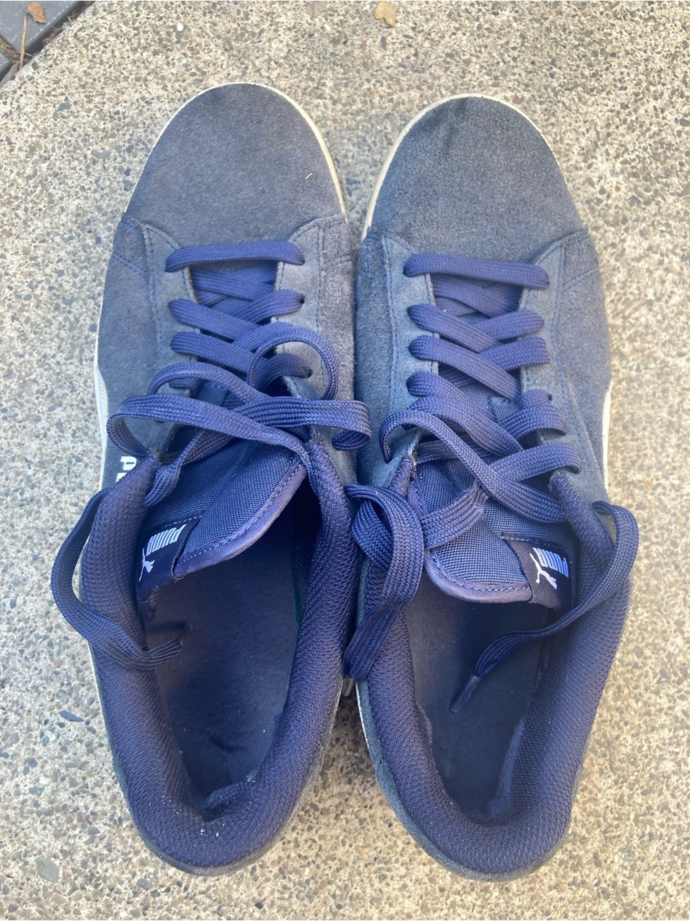 Puma Men's Navy Suede Low-Top Sneakers 11.5